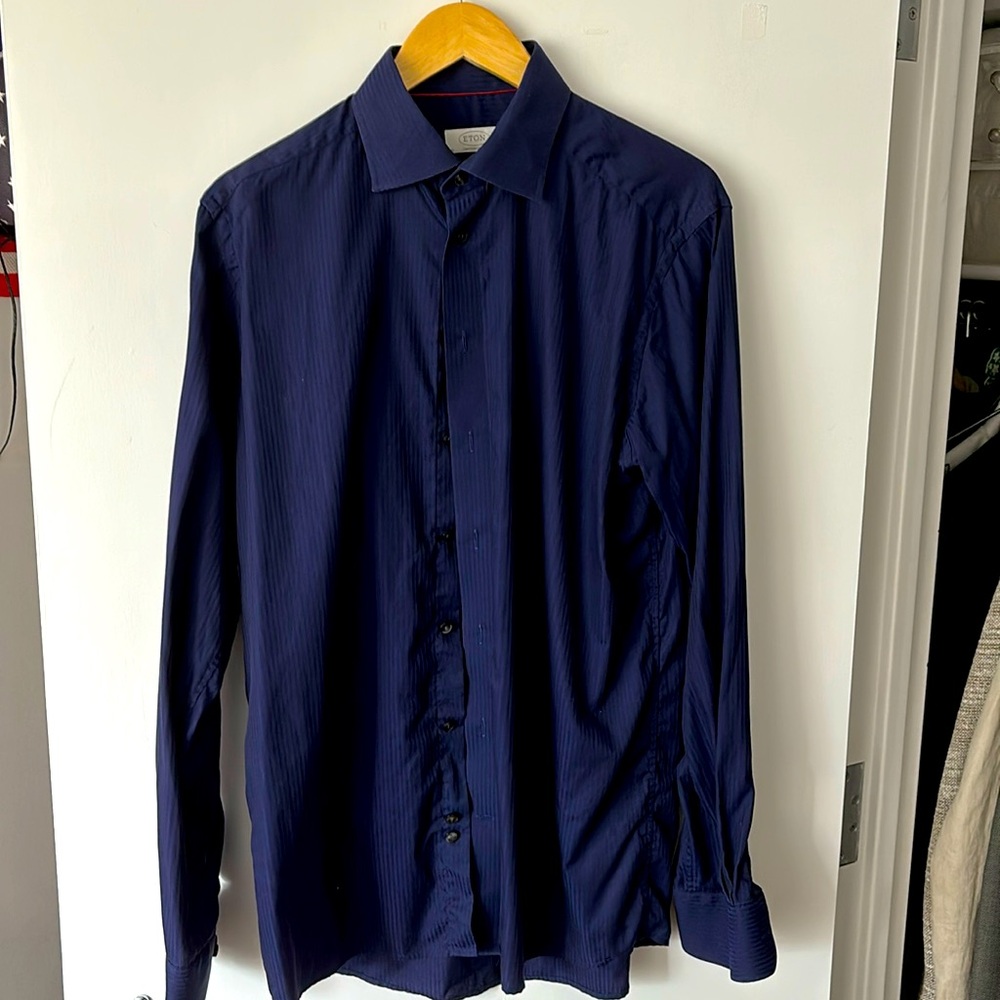 LUXURY ETON SHIRT BLUE